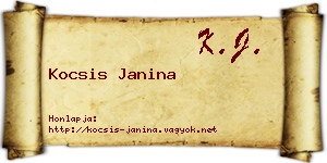 Kocsis Janina névjegykártya